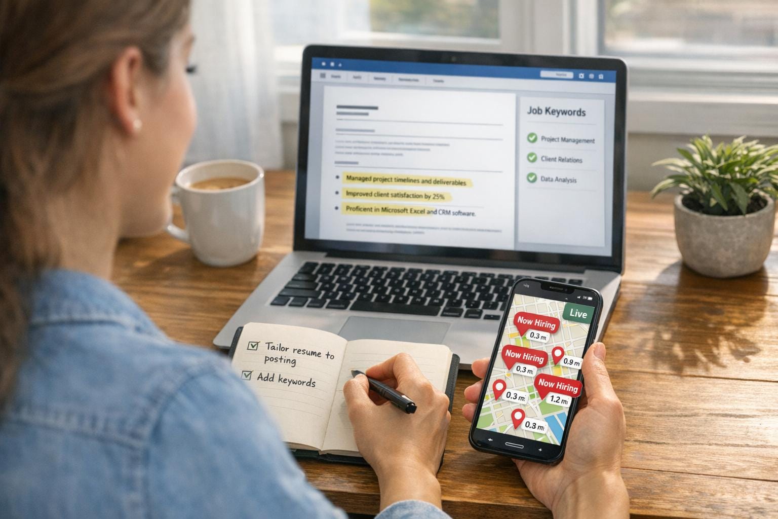 Are there any apps that show real-time job postings nearby?
