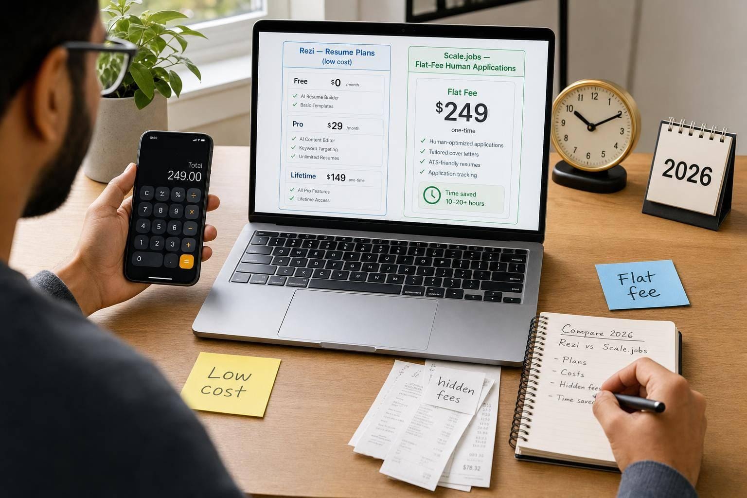 Preview for Rezi vs Scale.jobs Pricing 2026: Plans, Costs & Hidden Fees