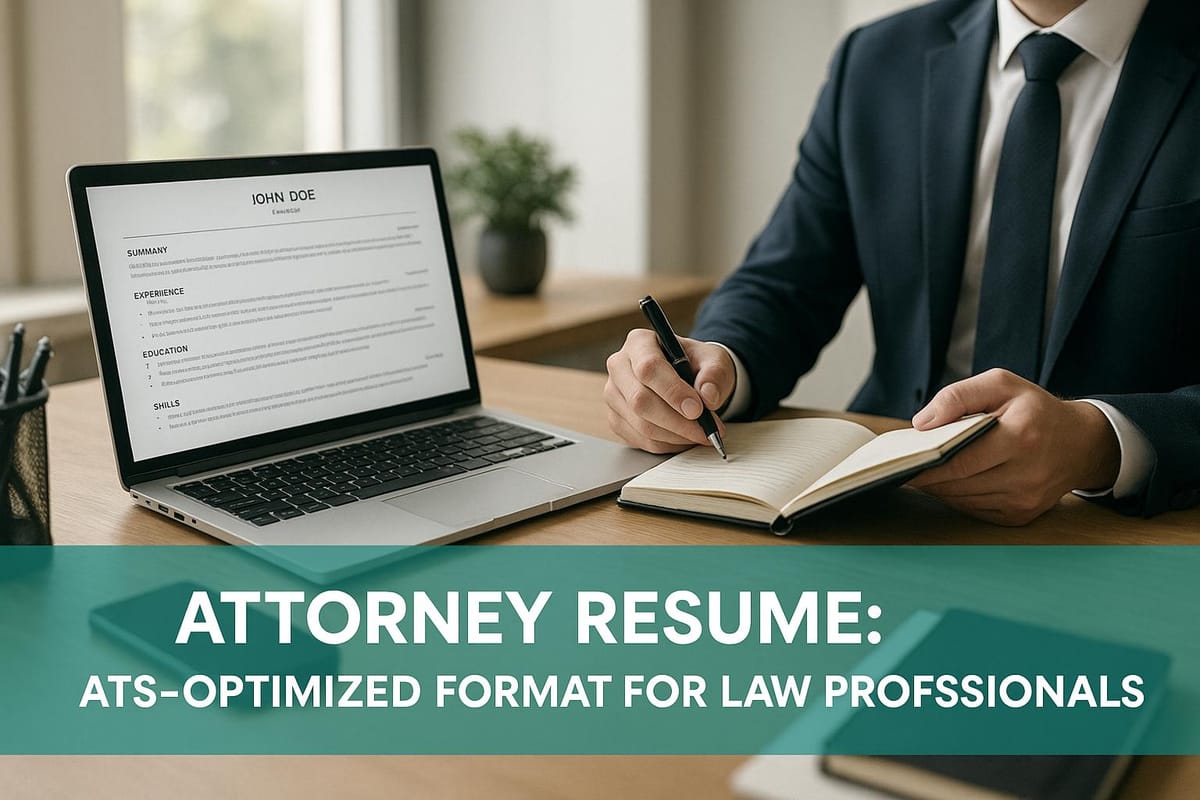 Attorney Resume: ATS-Optimized Format for Law Professionals