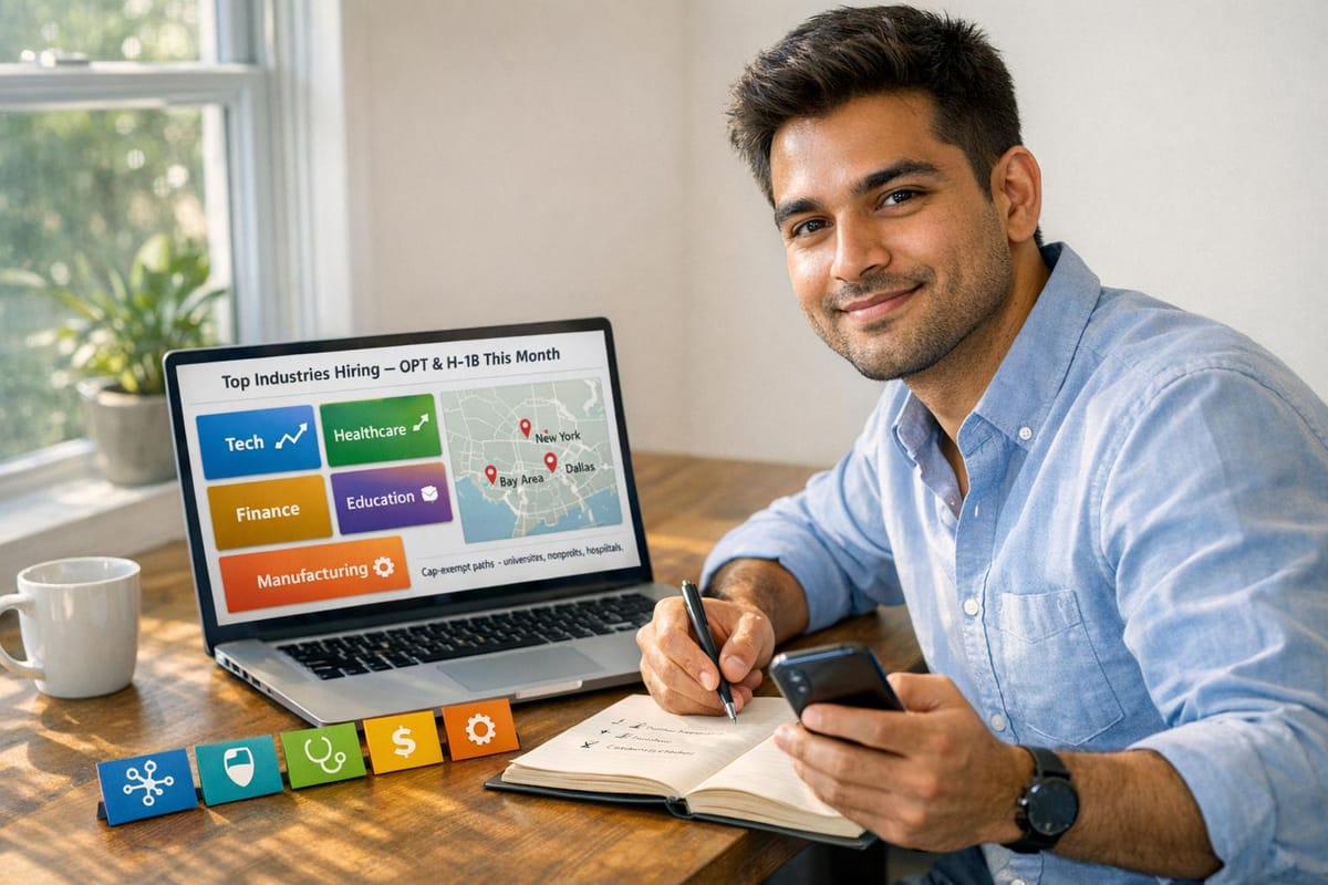 Top Industries Actively Hiring OPT & H1B Candidates This Month